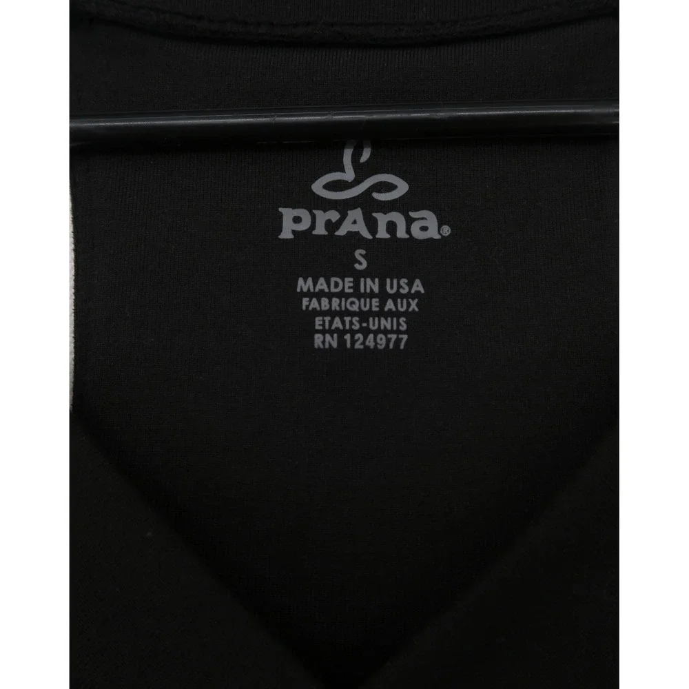 Prana Womens Black Racerback Yoga Tank‎ Top Size S Made in USA Activewear